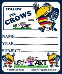 6 x CROWS SCHOOL BOOK STICKERS FREE POSTAGE